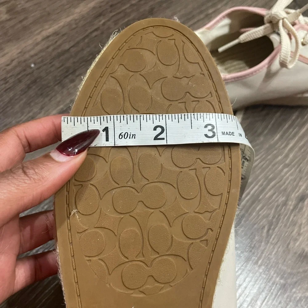Coach Cate Pink and Cream Espadrille Sneakers size 10